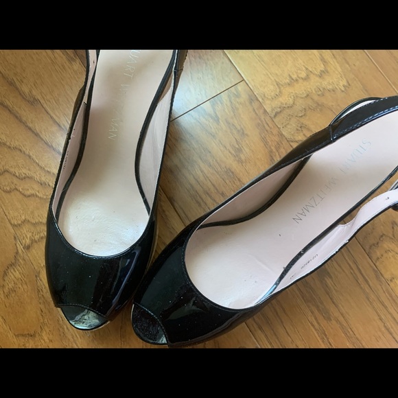 Stuart Weitzman Peep Toe Platform Wedges - Picture 4 of 5